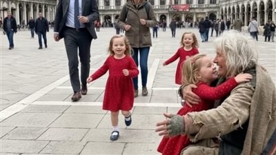 بناته العميان ركضن نحو امرأة غريبة في الساحة… وما اكتشفه الأب بعدها غيّر حياتهم للأبد